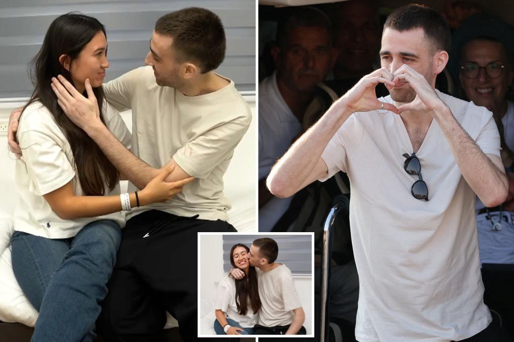 Tender moment torn-apart hostages Avinatan Or, girlfriend Noa Argamani finally reunite