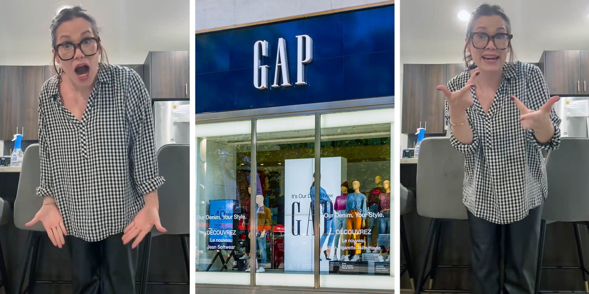 "Haven't been this embarrassed since 4th grade": Woman hilariously calls out Gap for making leather pants that make strange noises