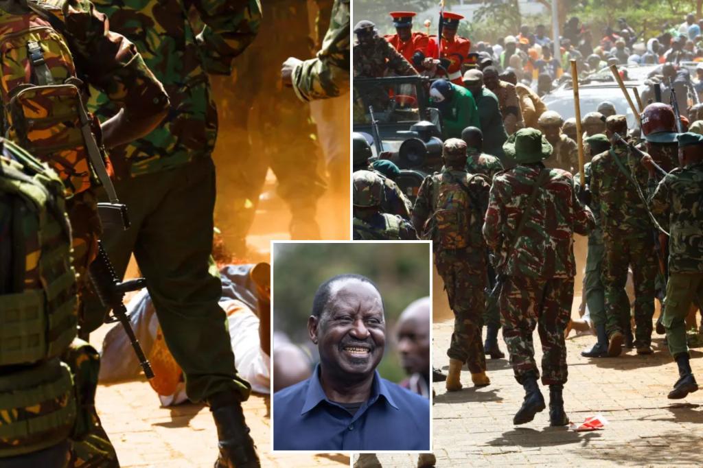 Kenyan forces fire in air, lob tear gas to disperse mourners at opposition leader Raila Odinga’s viewing