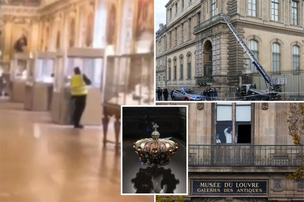 Video shows Louvre thief cutting into jewel case with saw during daring daylight heist