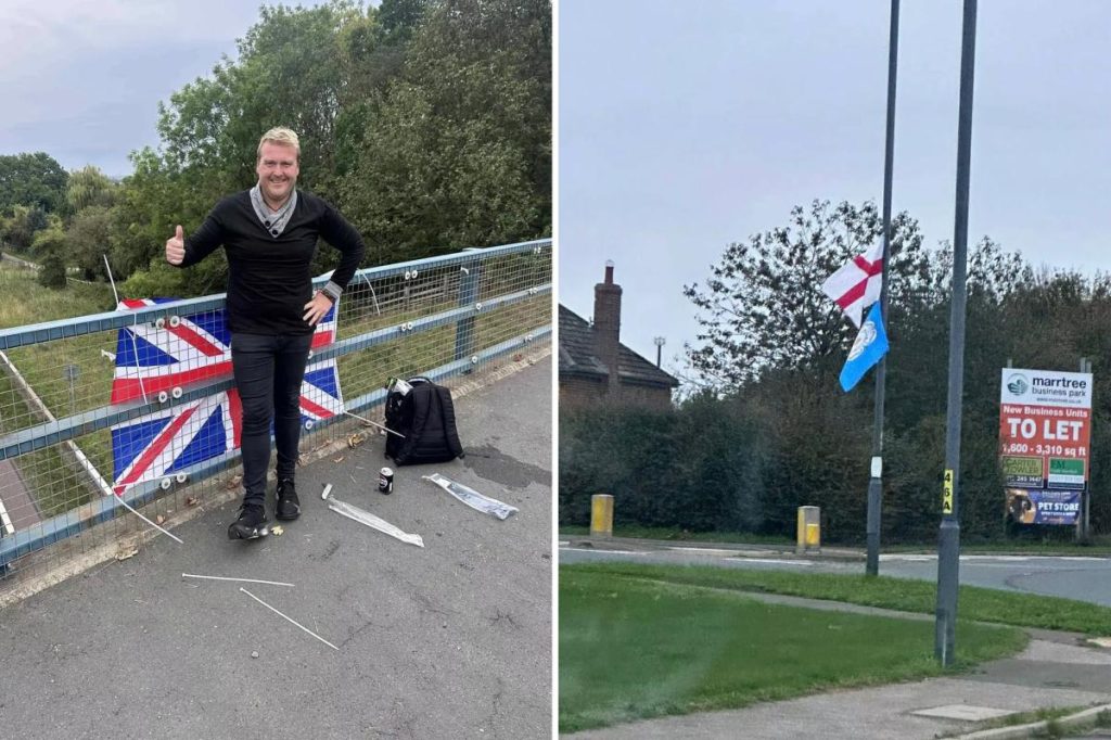British dad fired from teaching job for hanging 150 national flags around his hometown