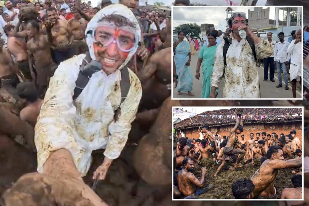 YouTuber Tyler Oliveira branded ‘racist,’ dragged through the muck after filming Indian village’s messy ‘poop-throwing’ fight
