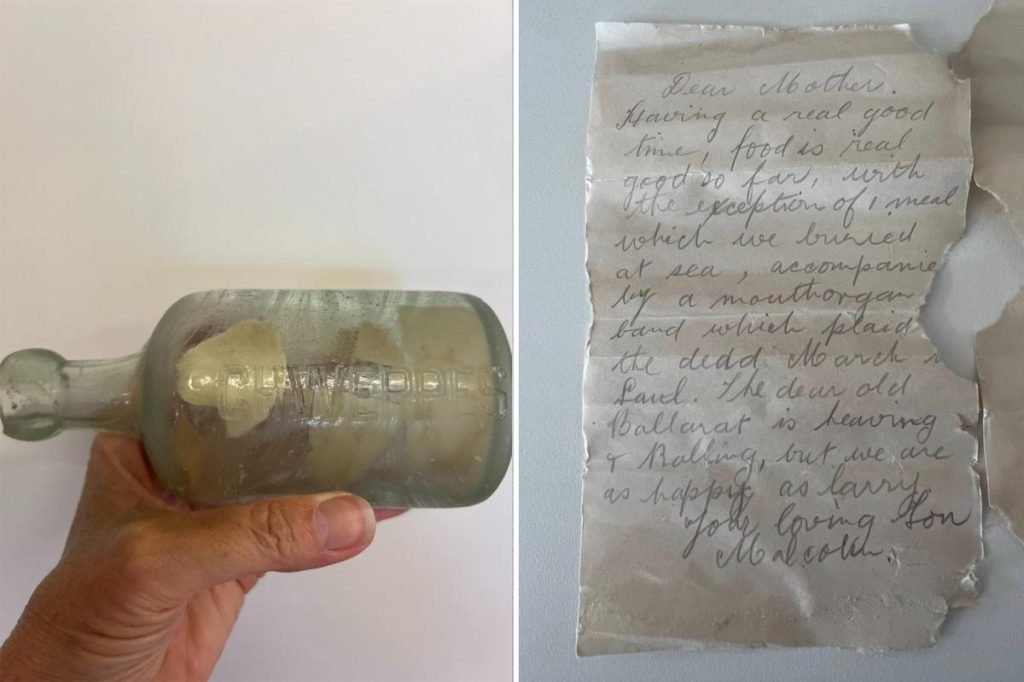 Century-old messages in bottle penned by WWI soldiers washes up on remote Australian beach