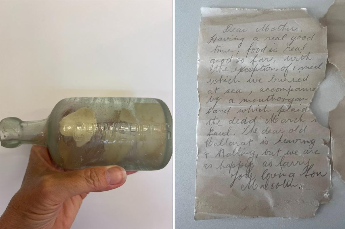 Century-old messages in bottle penned by WWI soldiers washes up on remote Australian beach