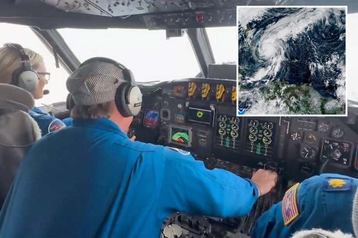 Storm chasers tossed around by extreme turbulence while flying straight into eye of Hurricane Melissa: video