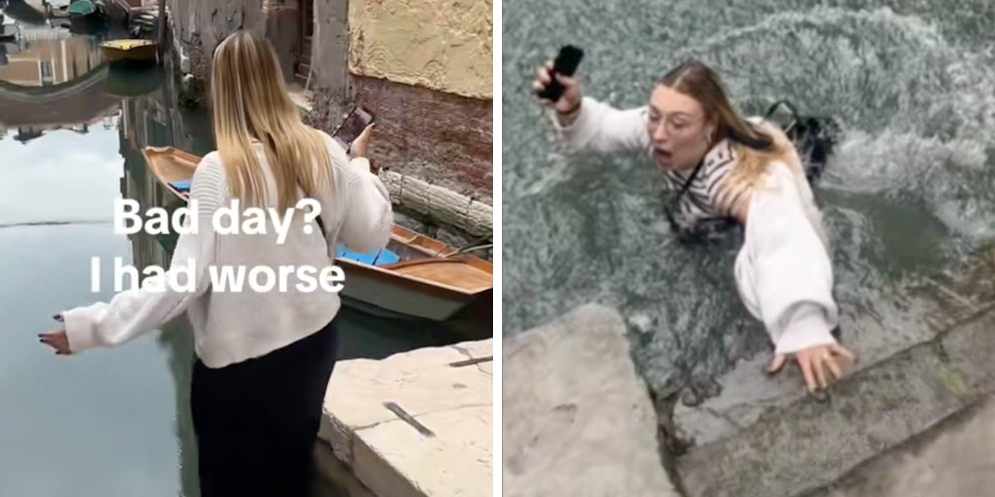 "Are you American?": Woman falls into Venice canal trying to roast Google Maps