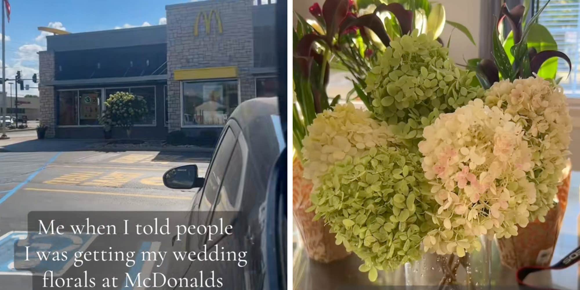 "Ballin' on a McBudget": DIY bride claims she clipped her wedding flowers from McDonald's
