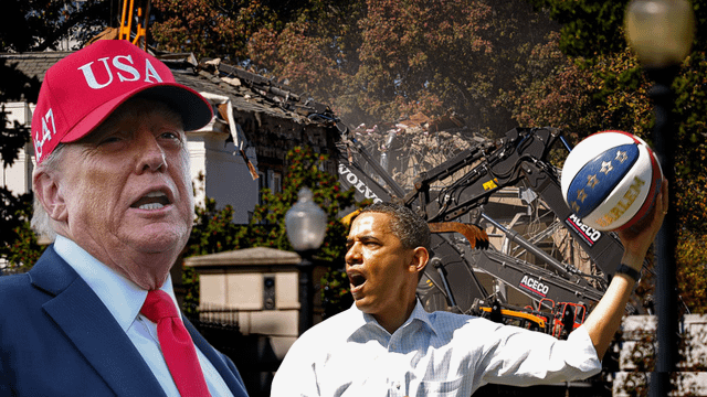 Conservatives are defending president Trump’s $250,000,000 ballroom by drawing comparisons to Barack Obama’s instillation of basketball hoops. One requires the demolition of the historic east wing, whilst the other was built on previously existing tennis courts.