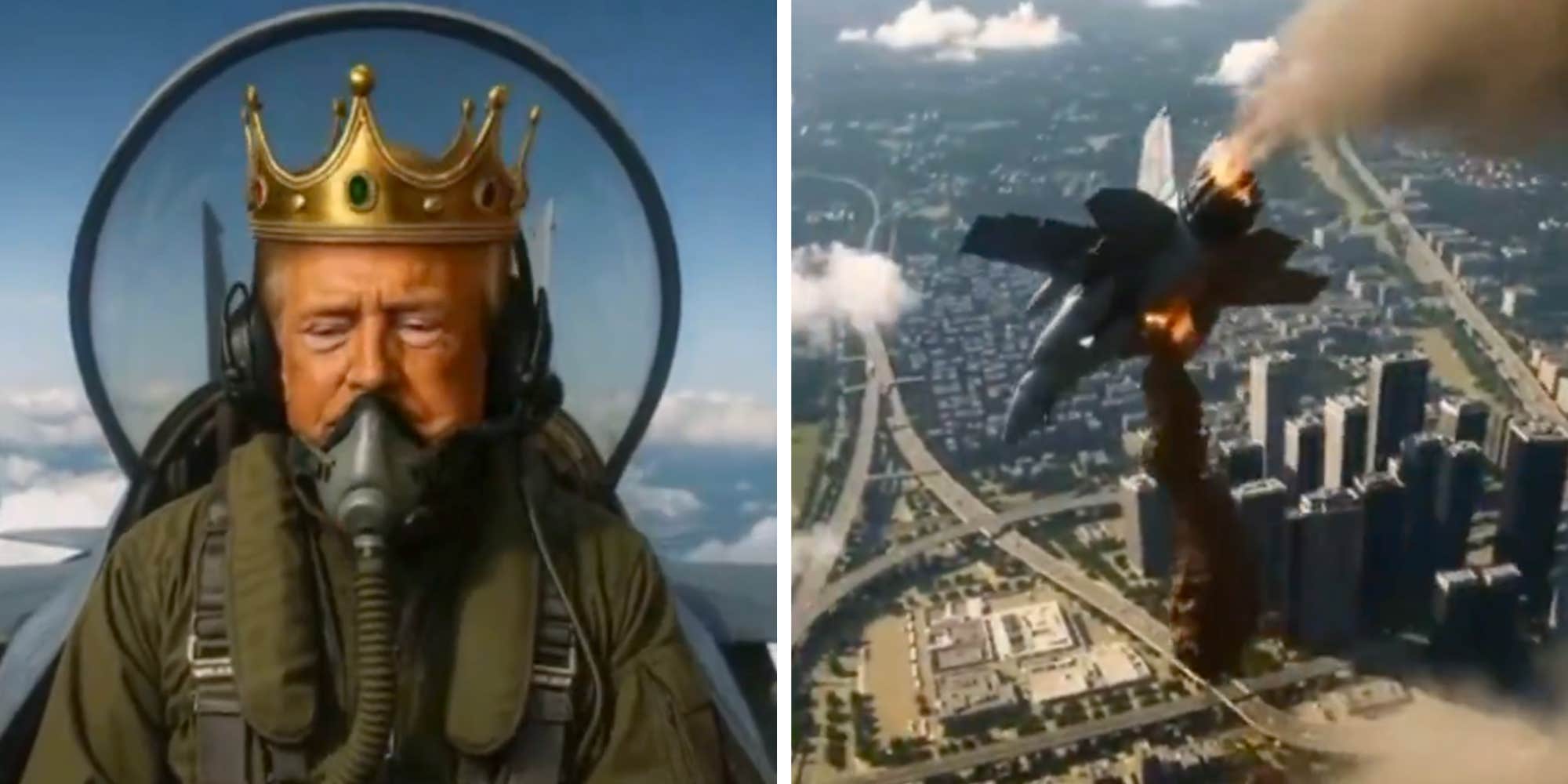 "Epitome of pure trashiness": Trump uses AI to humiliate "No Kings" protesters—by flying a jet and dumping feces on them
