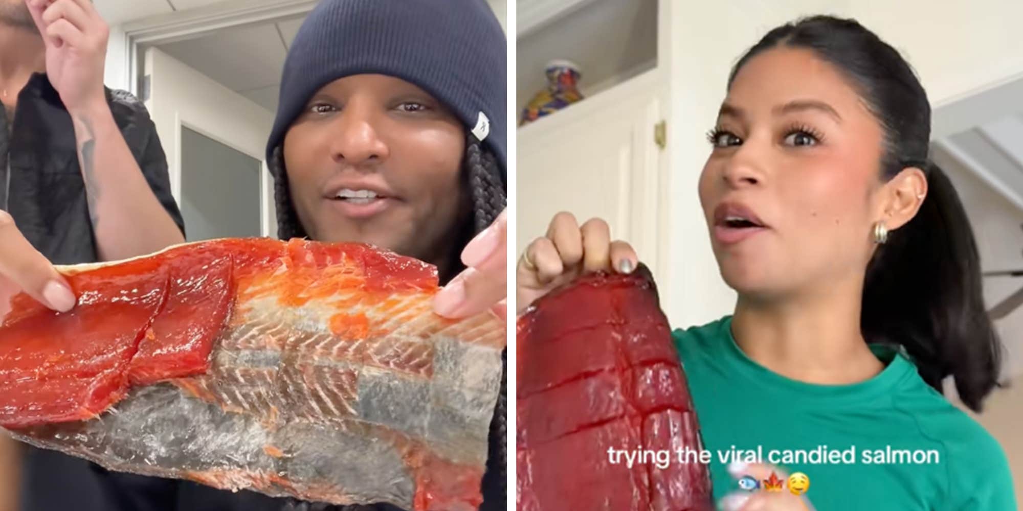 FoodTok is once again losing it over "savory girl candy," AKA candied salmon