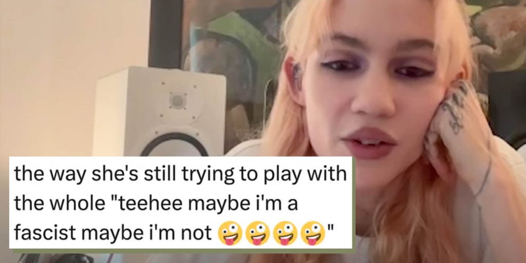 Grimes put Charlie Kirk on her new album cover and people have some thoughts