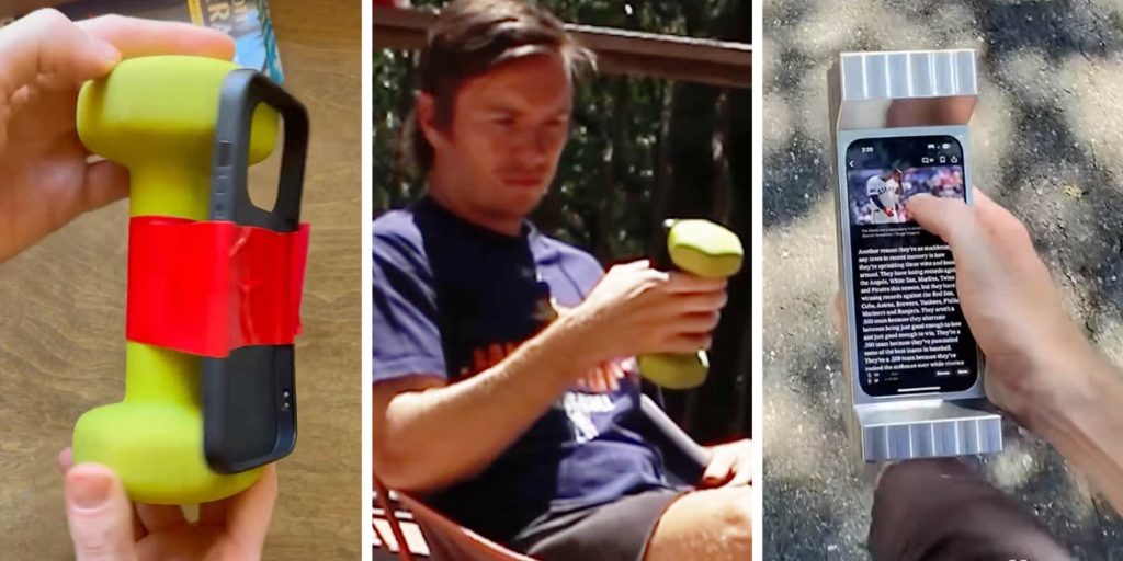 "I'd be so ripped if I had this": Man 3D-prints a 6-pound phone case to fight his screen addiction—and it's working
