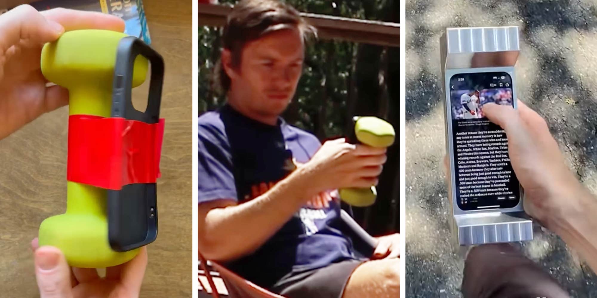 "I'd be so ripped if I had this": Man 3D-prints a 6-pound phone case to fight his screen addiction—and it's working