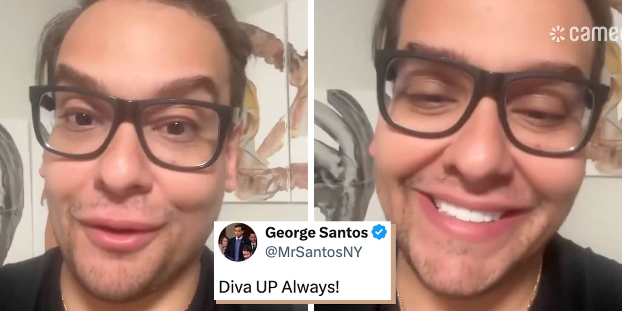 "I’m back!!!": Fresh out of prison, George Santos makes a speedy Cameo comeback