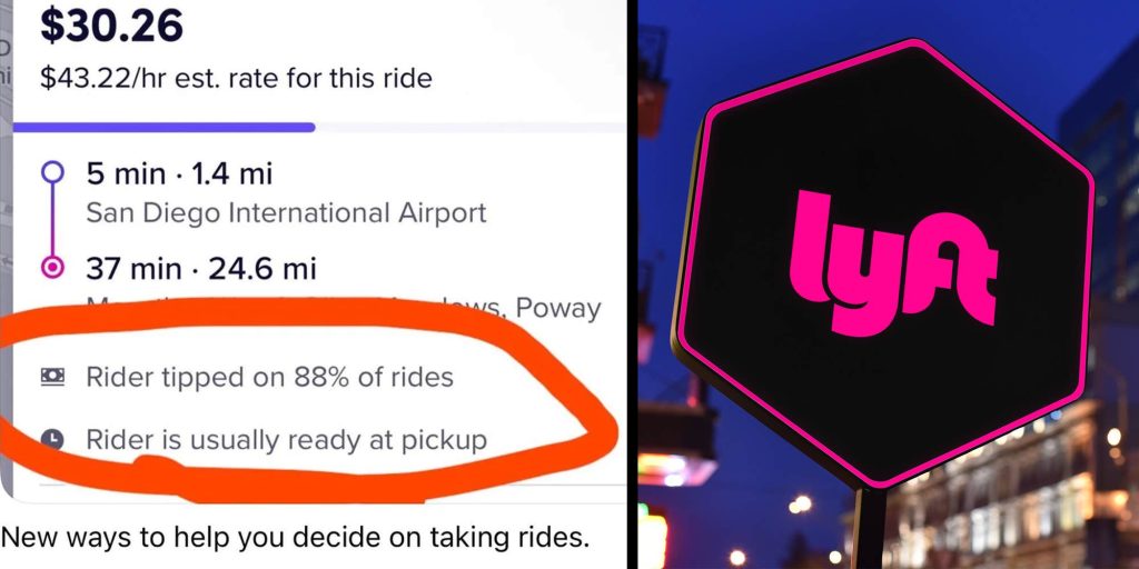 People are freaking out now that Lyft drivers can see how often they tip before picking them up: "Sounds like a good reason to not use Lyft"