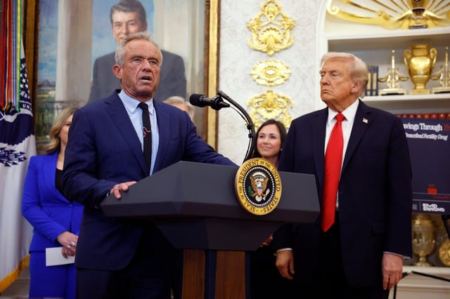RFK Jr uses platform during Trump event to go on rant about teenager’s sperm