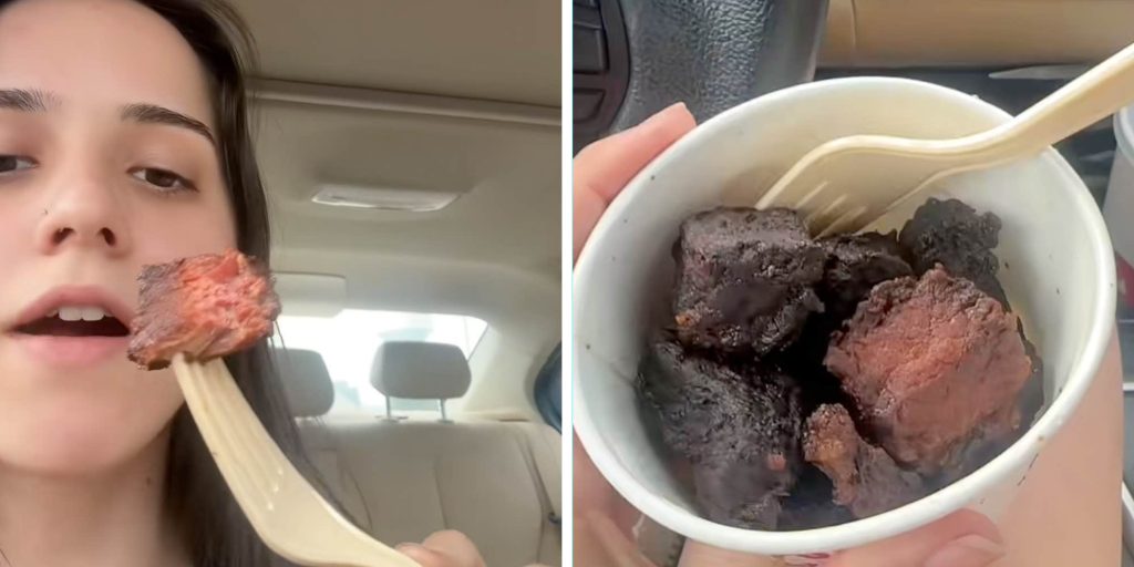 That ain't steak": Woman tries Arby's new Steak Nuggets. She says they taste like "burnt dog food