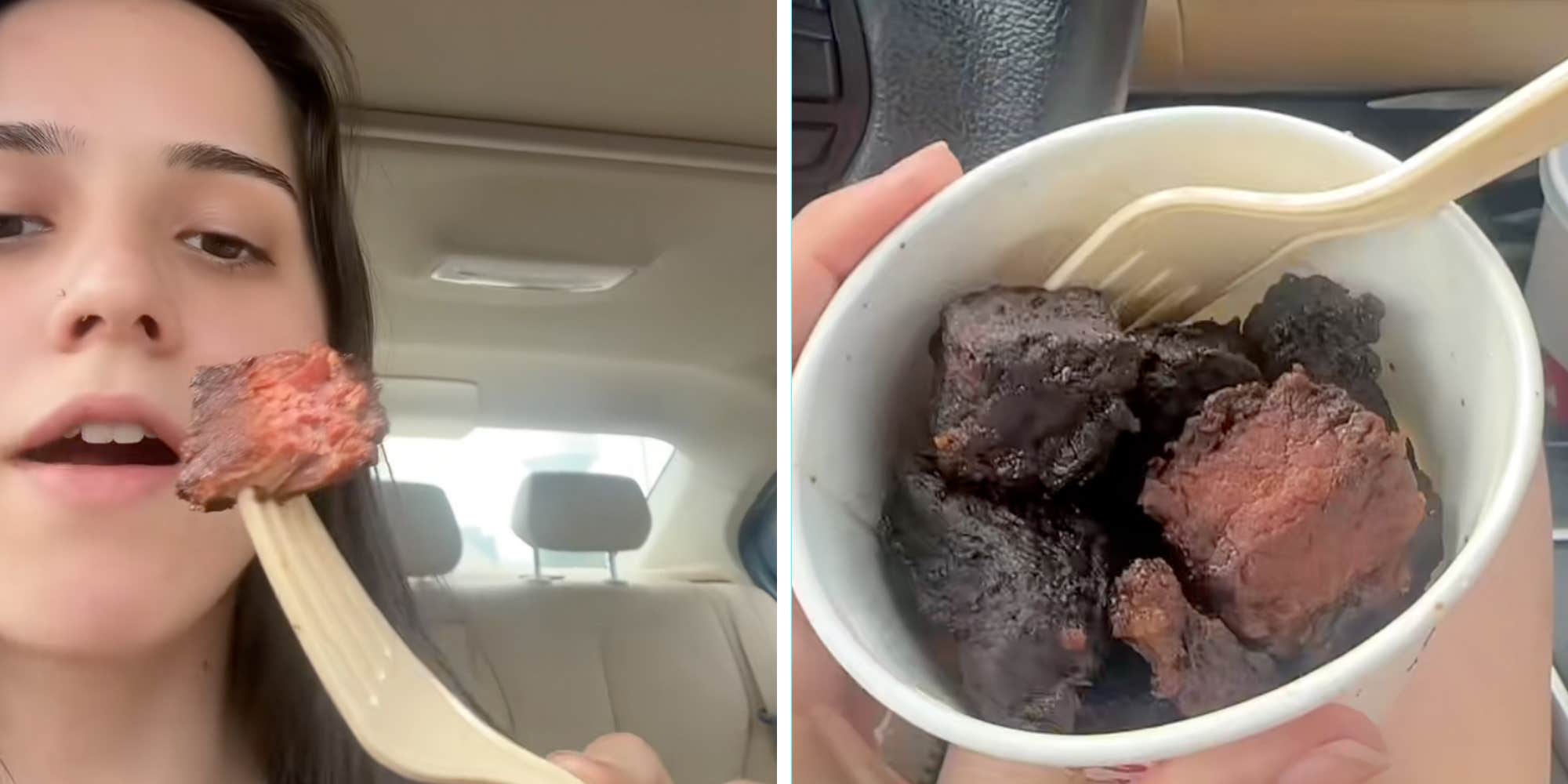 That ain't steak": Woman tries Arby's new Steak Nuggets. She says they taste like "burnt dog food