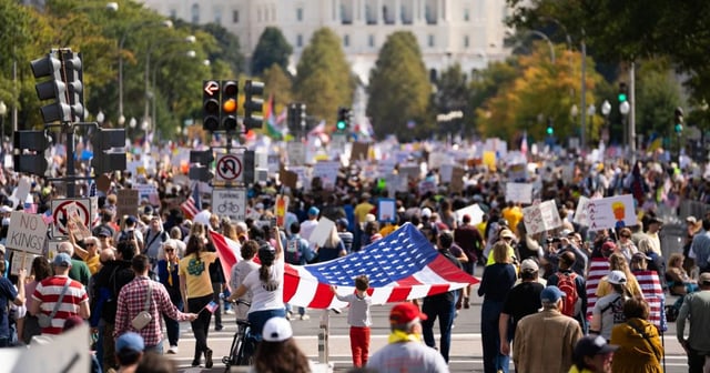 There sure were a lot of American flags at the “hate America rally”
