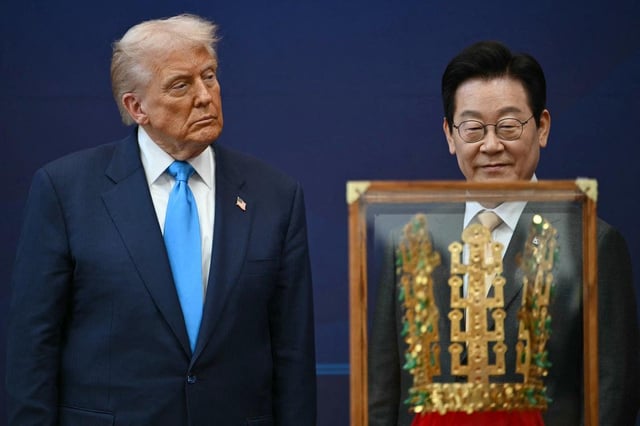 Trump gifted gold crown after declaring he’s ‘not a king’