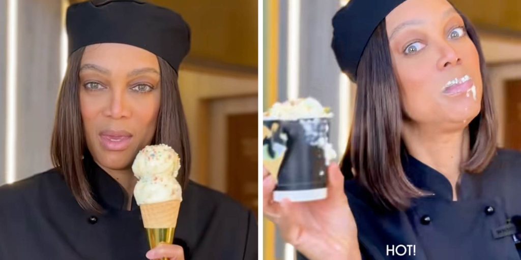 "What in the Willy Wonka?": Tyra Banks is hawking "hot ice cream" and everyone is confused
