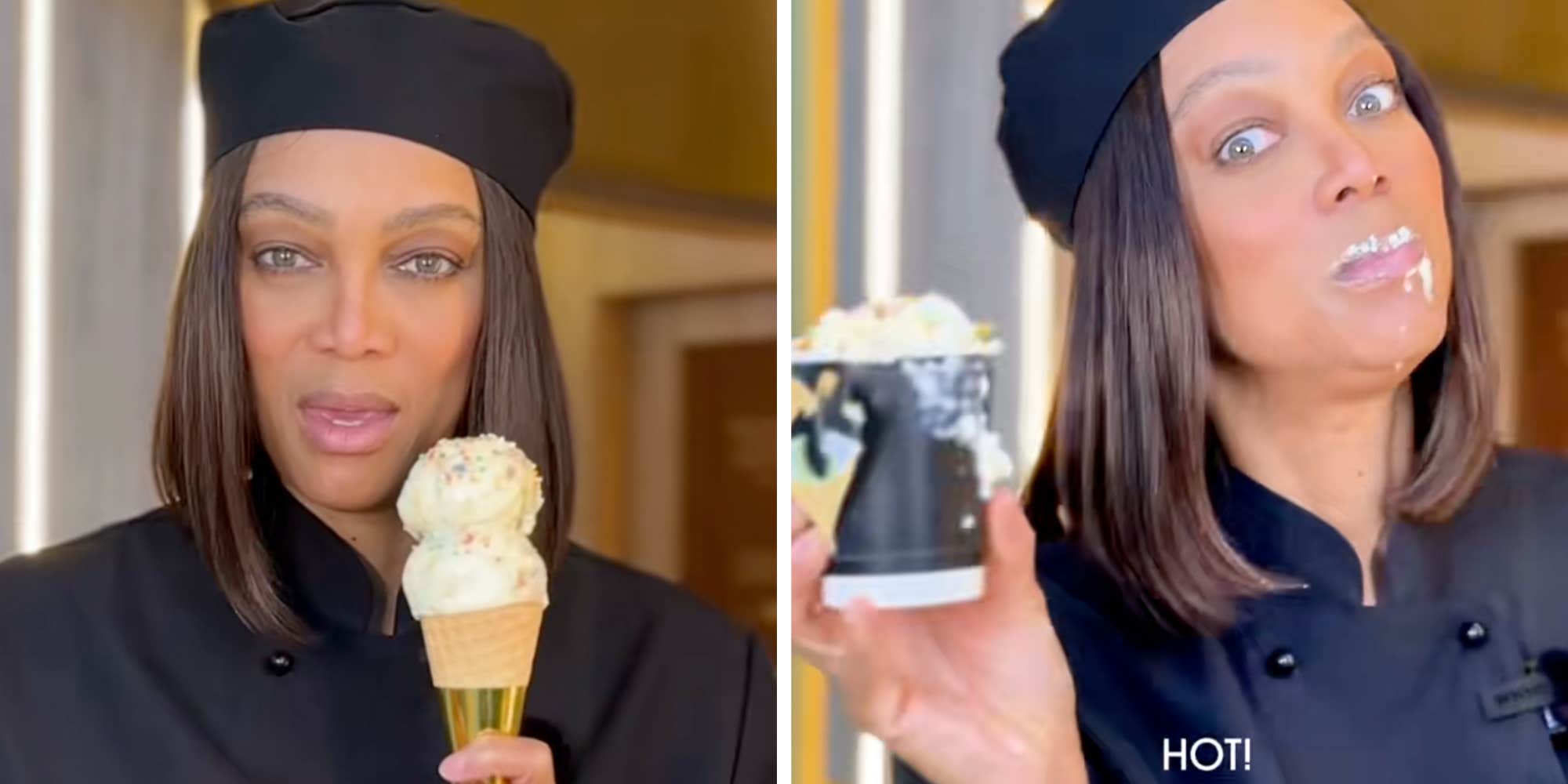 "What in the Willy Wonka?": Tyra Banks is hawking "hot ice cream" and everyone is confused