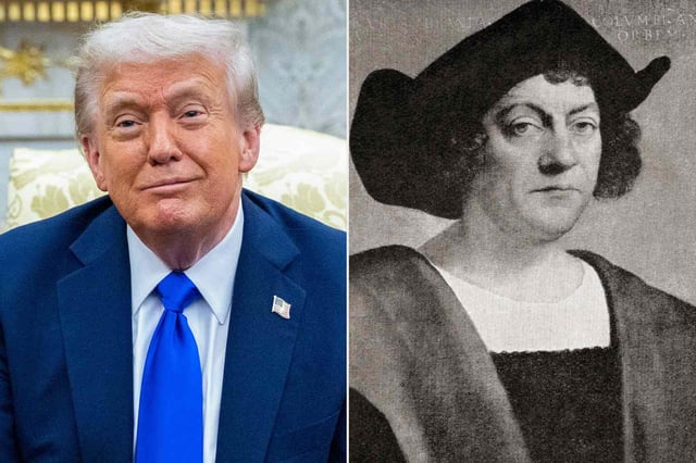 Why is Trump calling Columbus "the original American hero" and slamming critics as "left-wing arsonists" in his 2025 proclamation?