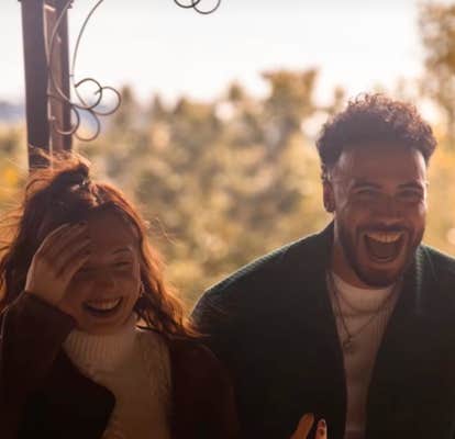 richard and ali smiling post engagement