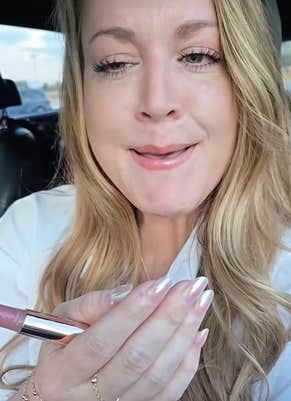 @samanthawlipedema/TikTok applying lip gloss post lip flip procedure