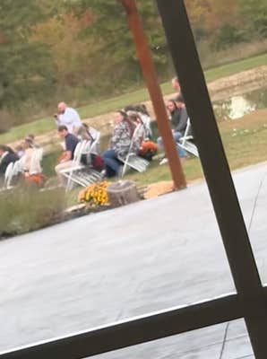 @damnnnndee/TikTok getting kicked out of wedding ceremony watching wedding guests from behind glass