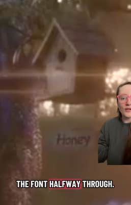 TikToker showing on a greenscreen the inconsistencies in Taylor Swift's album visuals.