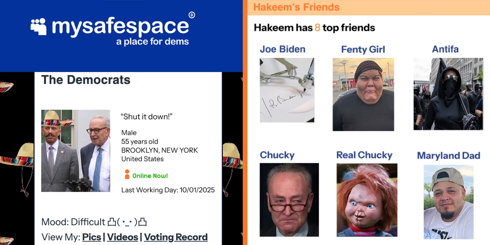 White House’s Myspace parody website fuels backlash amid prolonged shutdown: "Do the jobs we are paying you for, not this"
