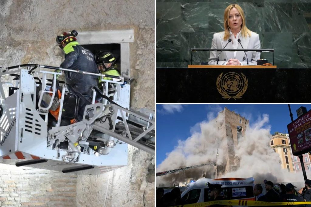 Worker dead after being pulled from rubble of collapsed Roman medieval tower