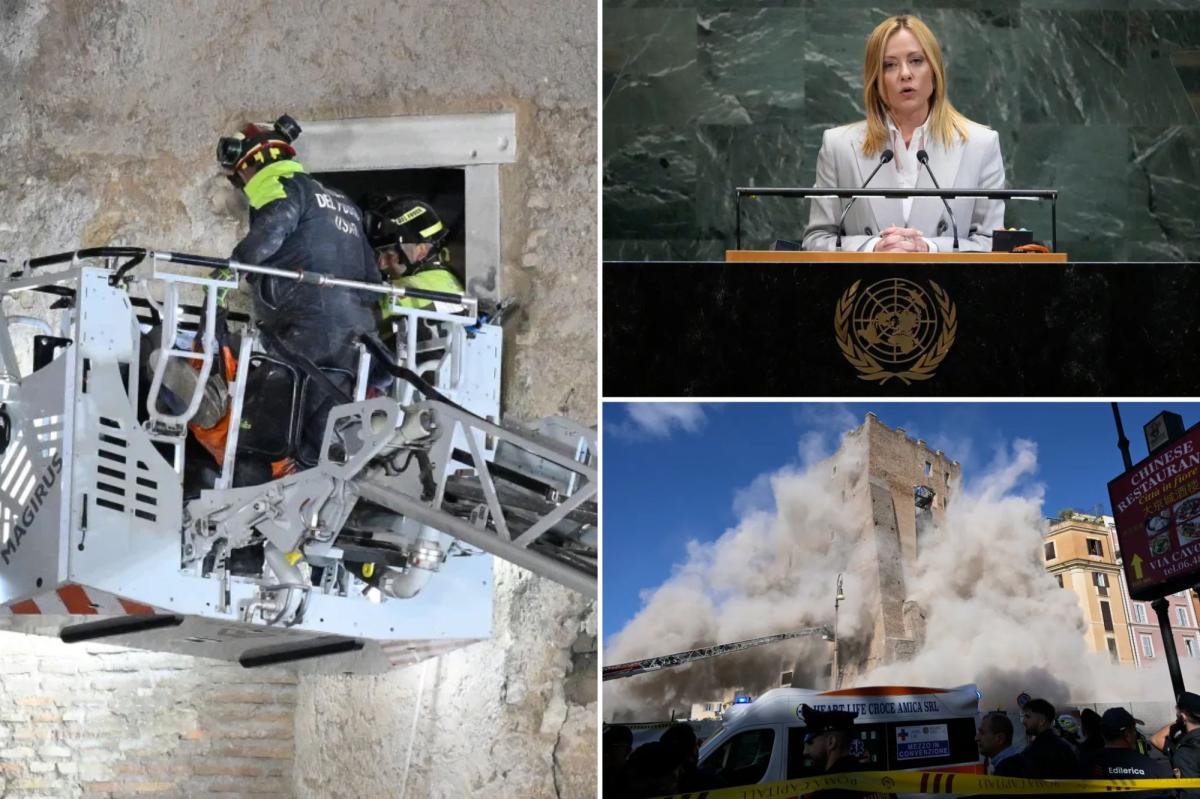 Worker dead after being pulled from rubble of collapsed Roman medieval tower