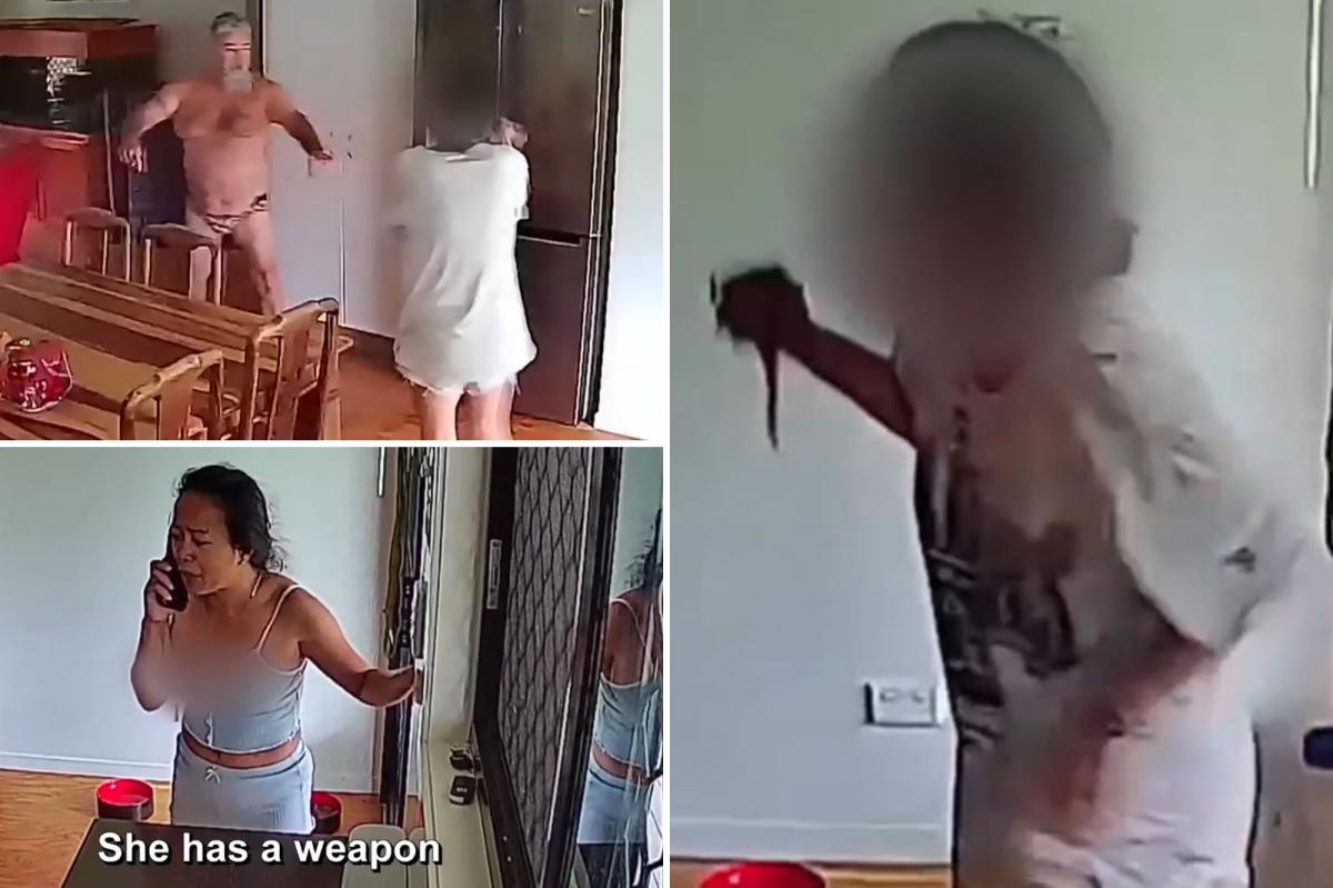 Woman breaks into couple’s home armed with scissors, terrifying CCTV footage shows