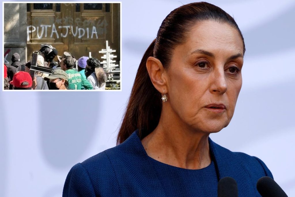 Vile antisemitic graffiti scrawled on Mexico’s top court during protests against country’s first Jewish president