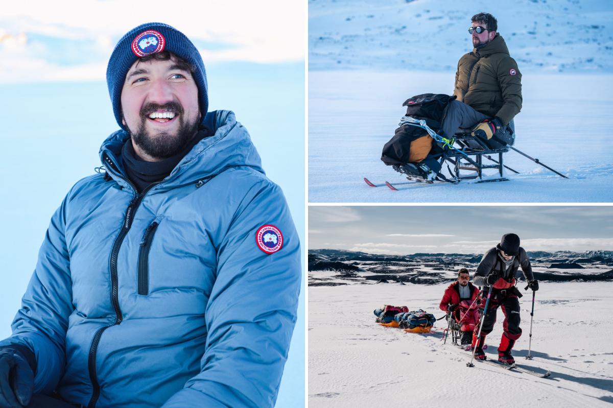 Paralyzed adventurer aims to break world record by sit-skiing to the South Pole