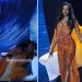 Miss Jamaica tumbles off stage and is carried away on stretcher during Miss Universe pageant