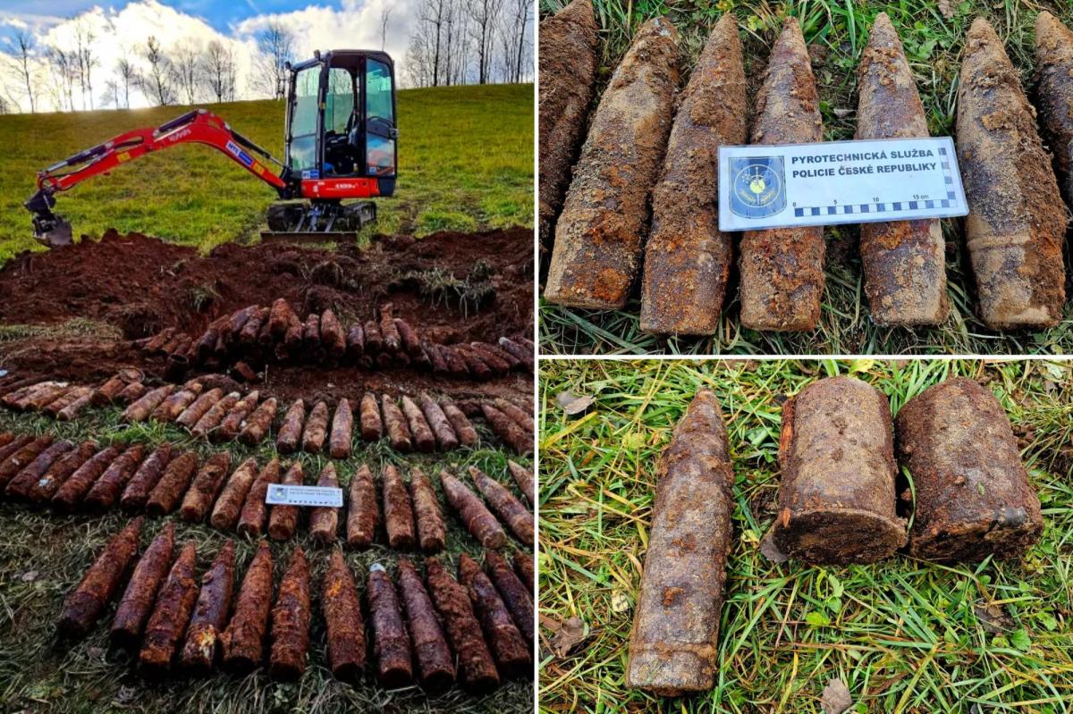 Father and son’s metal detecting trip uncovers historic artillery cache in Czech forest