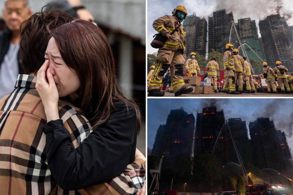 Hong Kong fire death toll rises to 55 as towers burn for a second day