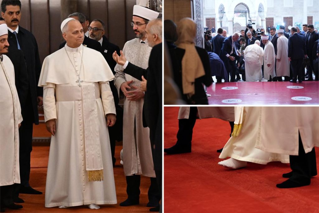 Pope Leo visits Turkey’s famous Blue Mosque in his socks — but refuses to join prayer