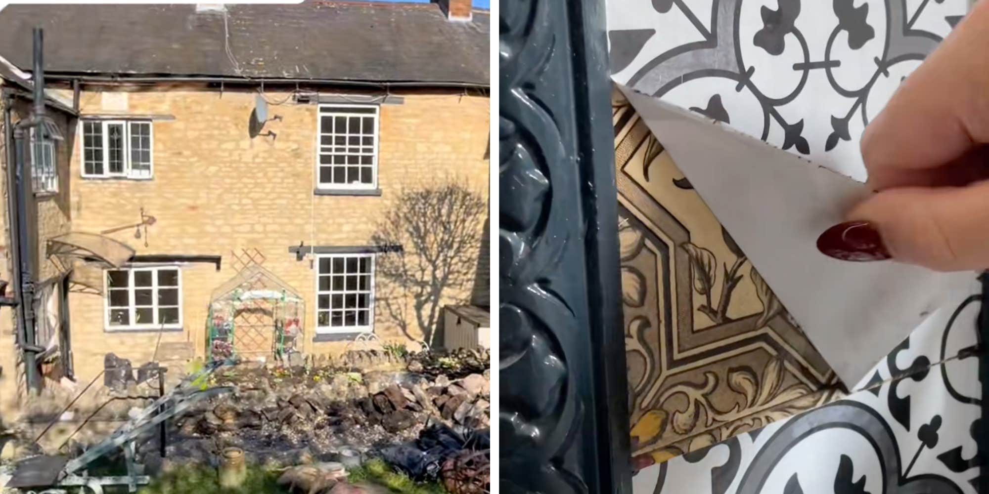 "Jaw is on the FLOOR": Woman renovating her cottage pulls up faux tile…and reveals what the owner tried to hide