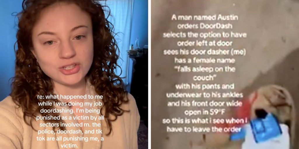 "This is crazy??": A DoorDasher posted video of a customer with his pants down during delivery. Now she's been charged with felonies