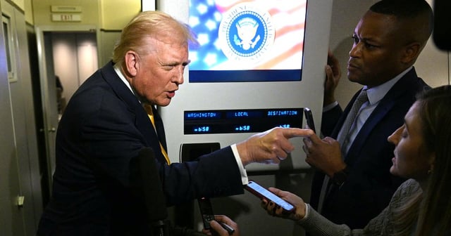 Trump, 79, Shushes Reporter for Asking About Epstein