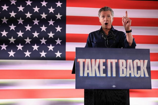 Watch: Newsom says Trump is ‘weakness masquerading as strength’ at Texas rally