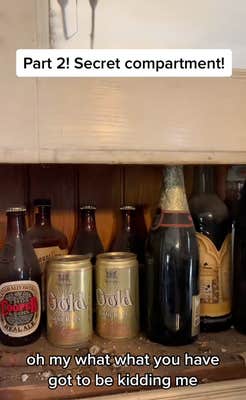 A secret compartment filled with liquor.