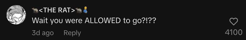 “Wait you were ALLOWED to go?!??”