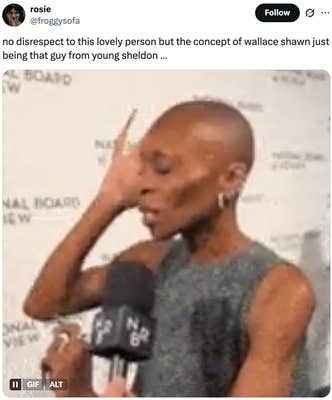 "no disrespect to this lovely person but the concept of wallace shawn just being that guy from young sheldon …"