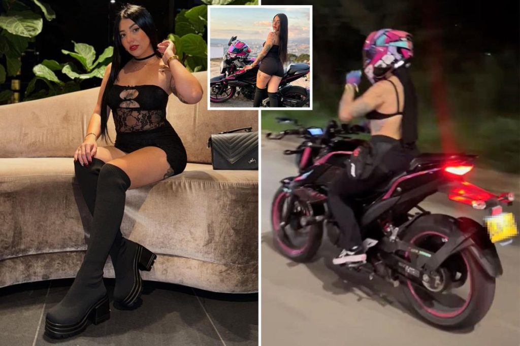 Scantily clad biker influencer  known for hands-free stunts killed in a horrific crash