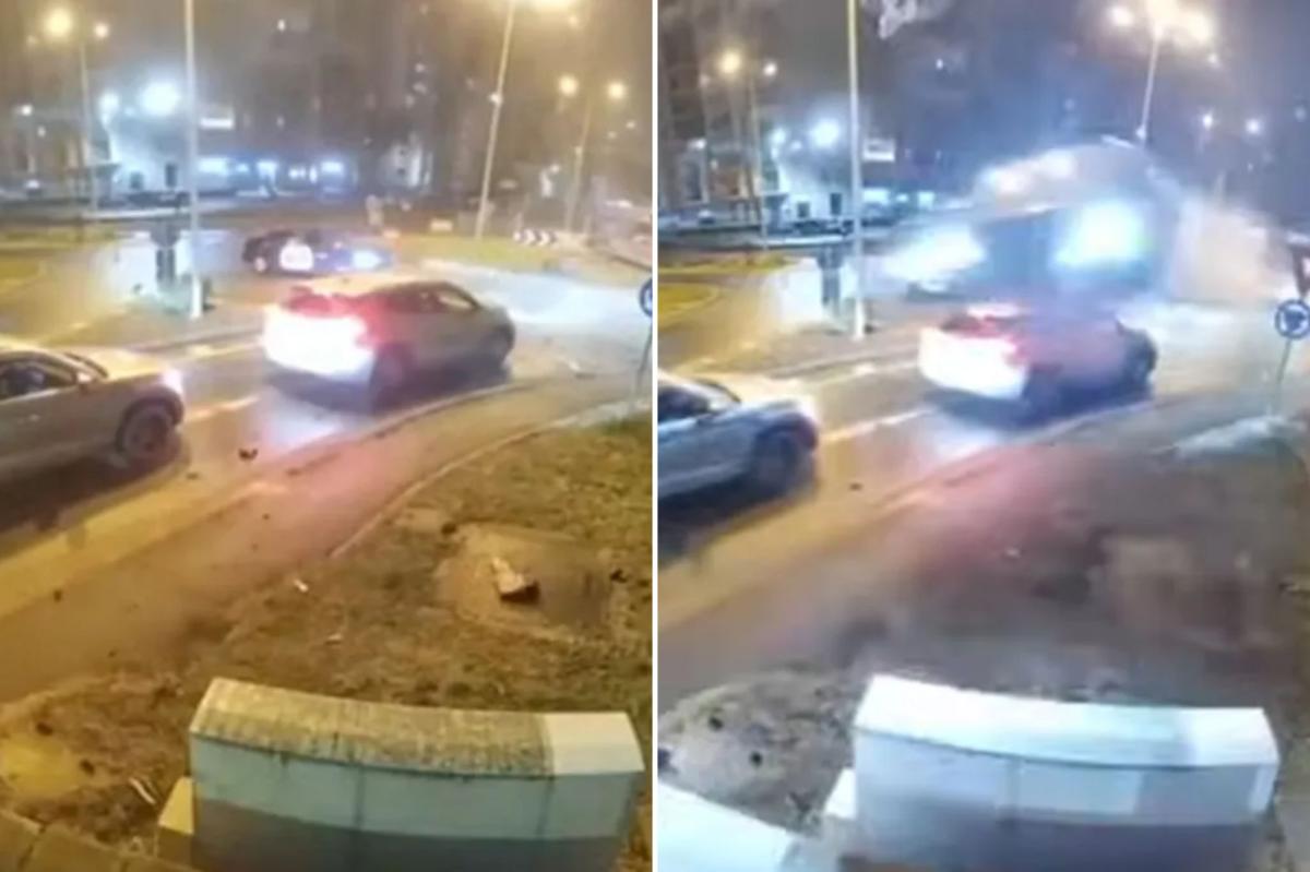 Mercedes Benz goes airborne, soaring over other cars in terrifying caught-on-video crash